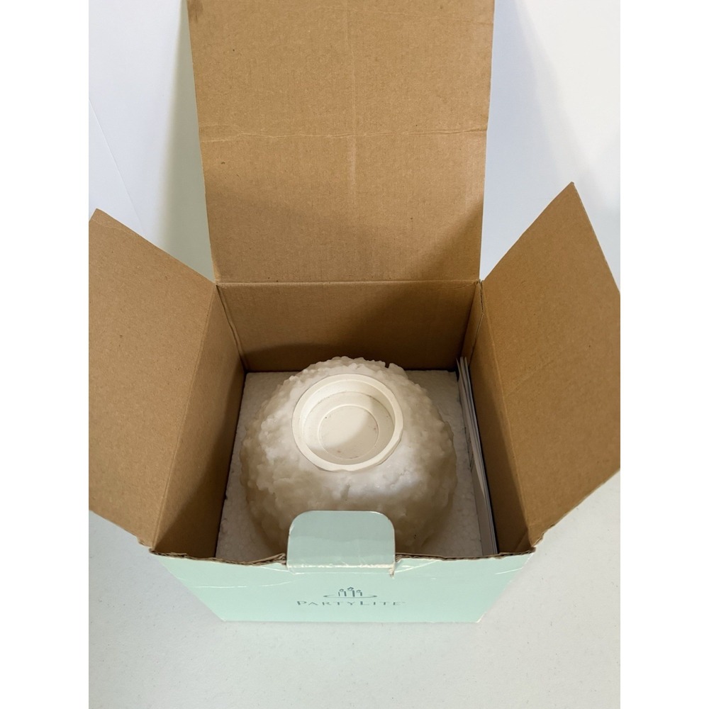 PartyLite Frosted Snowball Tealight Holder Rare Retired P17B/L0610 - Picture 6 of 8